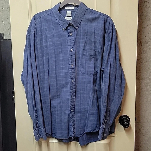 IDOZ 80's 2 ply cotton button-down long sleeved shirt mens - Picture 1 of 8